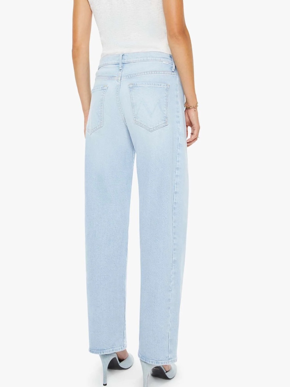 MOTHER Mid Rise Half Pipe Hover Jeans Tapered Instant Replay New 28 Light Blue